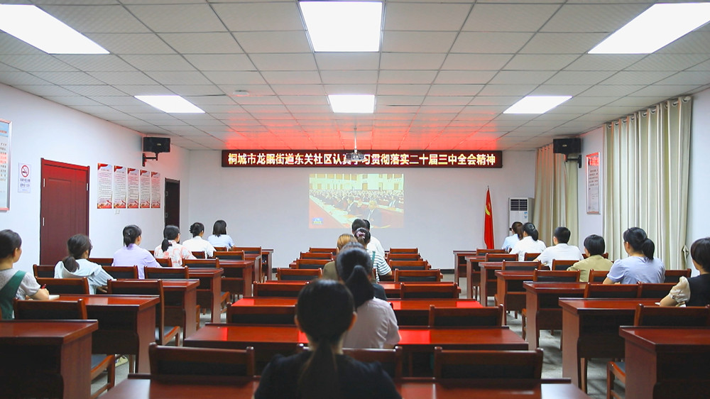 圖為龍眠街道東關(guān)社區(qū)干群在集中收聽收看央視受權(quán)發(fā)布二十屆三中全會公告1.jpg